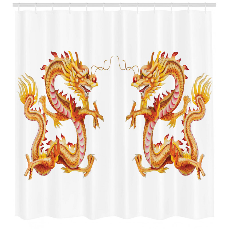 Ebern Designs Yolanda Dragon Twin Fire Dragon Zodiac Statues